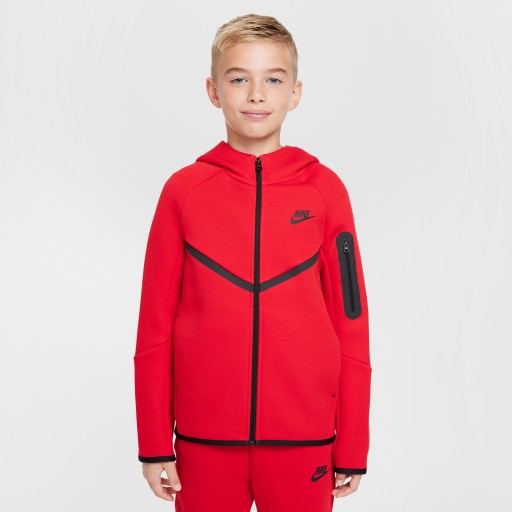 Nike Sportswear Tech Fleece Hoodie met rits voor kids - Rood