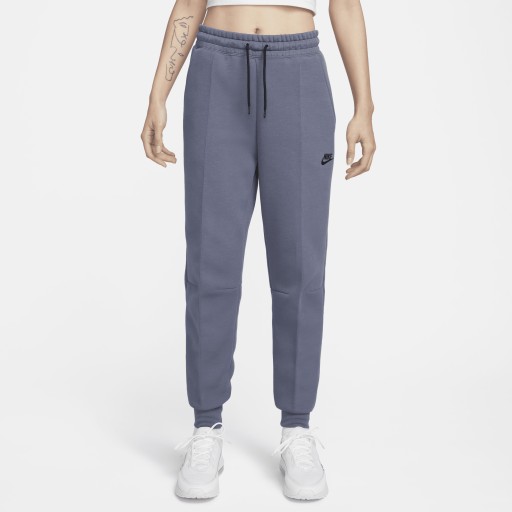 Nike Sportswear Tech Fleece Joggingbroek met halfhoge taille voor dames - Grijs