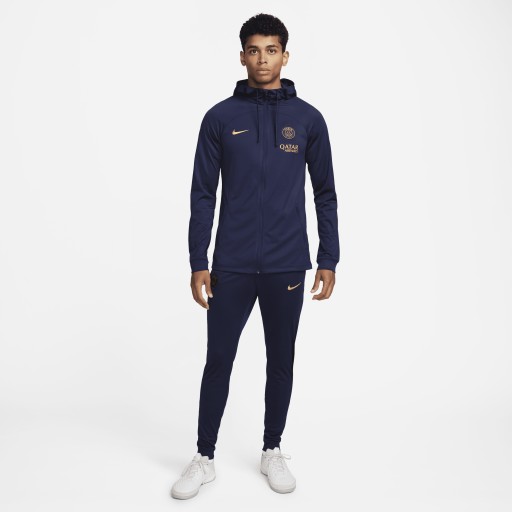 Paris Saint-Germain Strike Nike Dri-FIT voetbaltrainingspak met capuchon voor heren - Blauw