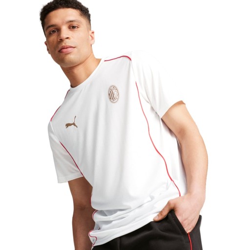 PUMA AC Milan Casuals T-Shirt 2024-2025 Wit Rood