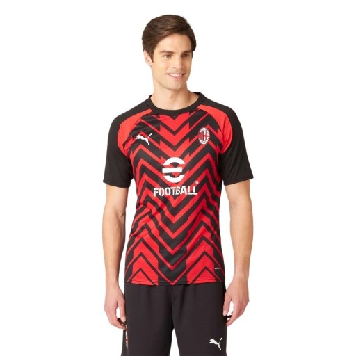 PUMA AC Milan Pre-Match Trainingsshirt 2023-2024 Rood Zwart