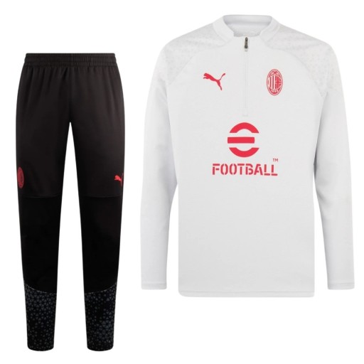 PUMA AC Milan Trainingspak 1/4-Zip 2023-2024 Wit Zwart Rood