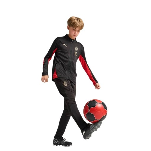 PUMA AC Milan Trainingspak 1/4-Zip 2024-2025 Kids Zwart Rood Goud