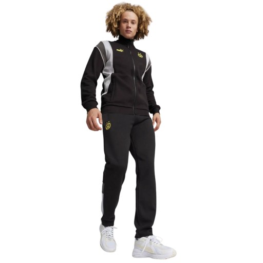 PUMA Borussia Dortmund FtblArchive Trainingspak Full-Zip 2023-2024 Zwart Grijs Geel