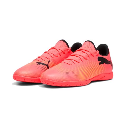 PUMA Future 7 Play Zaalvoetbalschoenen (IN) Roze Zwart Oranje