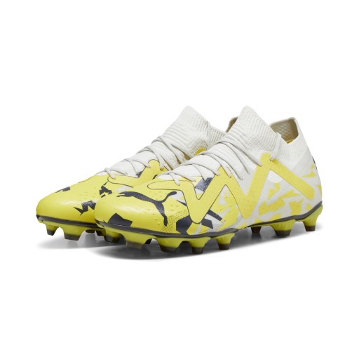 PUMA Future Match Gras / Kunstgras Voetbalschoenen (MG) Wit Geel Zwart