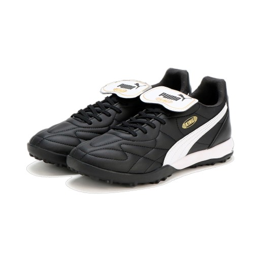 PUMA King Top Turf Voetbalschoenen (TF) Zwart Wit Goud