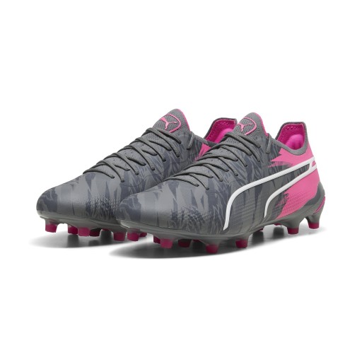 PUMA King Ultimate Gras / Kunstgras Voetbalschoenen (MG) Donkergrijs Roze