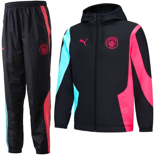 PUMA Manchester City Pre-Match Anthem Trainingspak 2023-2024 Donkerblauw Lichtblauw Roze