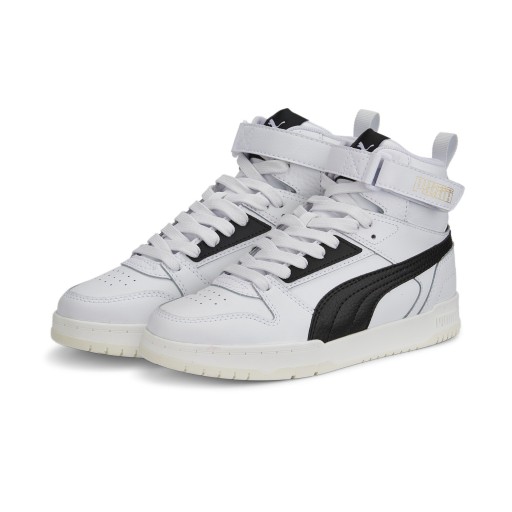 PUMA Rebound Game Sneakers Kids Wit Zwart Goud