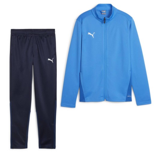 PUMA teamGOAL Trainingspak Full-Zip Blauw Donkerblauw Wit