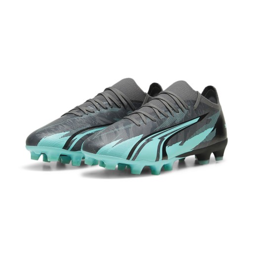 PUMA Ultra Match Gras / Kunstgras Voetbalschoenen (MG) Donkergrijs Turquoise Zwart