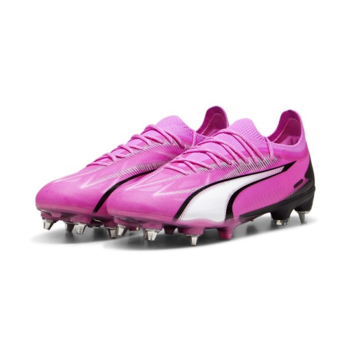 PUMA Ultra Ultimate IJzeren-Nop Voetbalschoenen (SG) Roze Wit Zwart